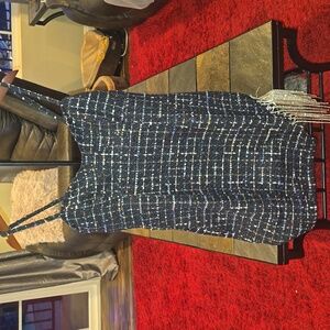 VENUS Black and Gold Asymmetrical Dress